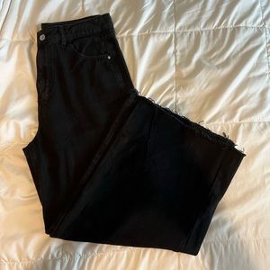 Black high rise wide leg jeans